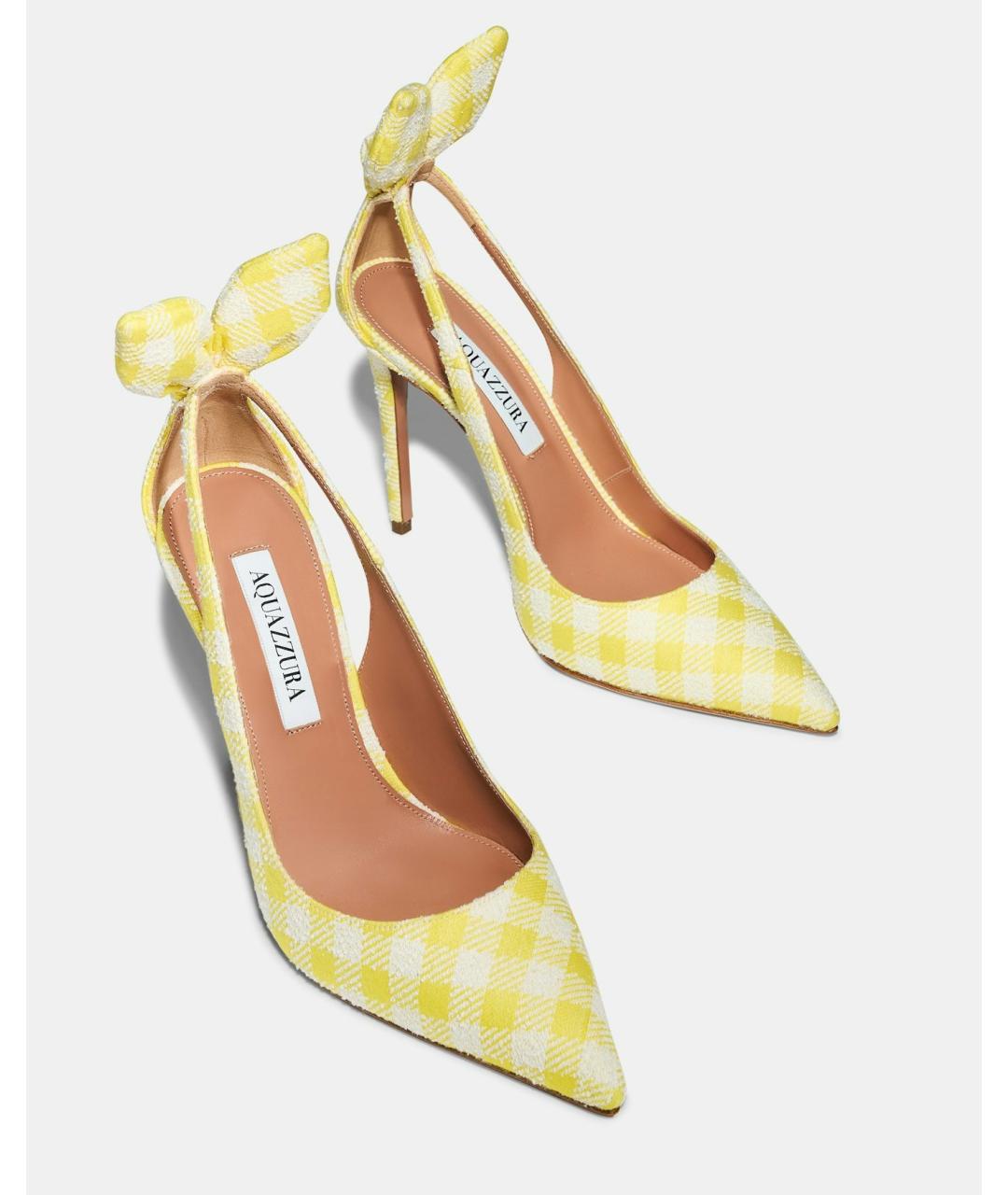 AQUAZZURA Желтые текстильные туфли, фото 6