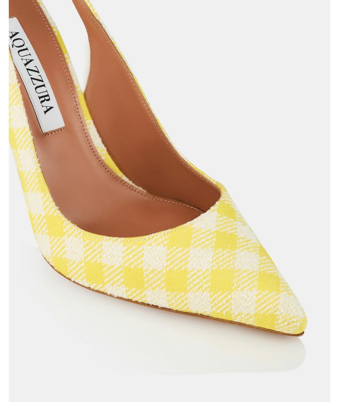 AQUAZZURA Желтые текстильные туфли, фото 3