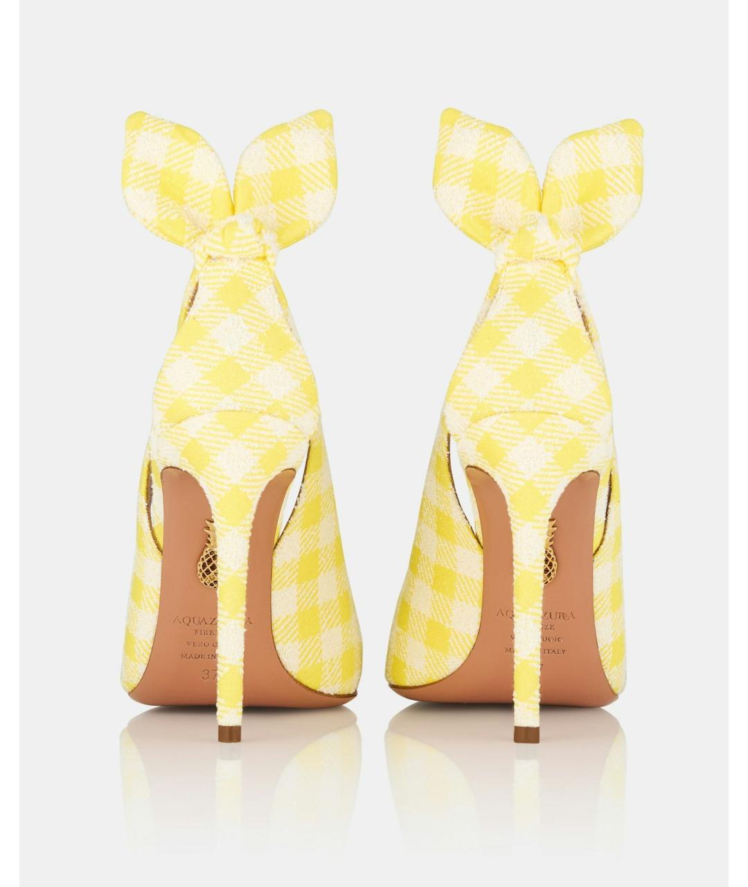 AQUAZZURA Желтые текстильные туфли, фото 5