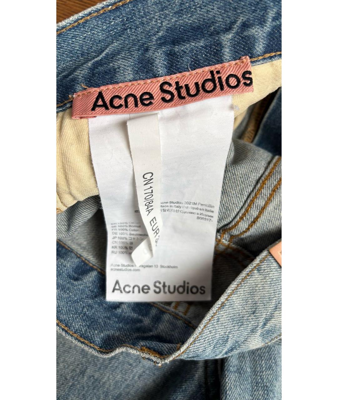 ACNE STUDIOS Синие хлопковые шорты, фото 3