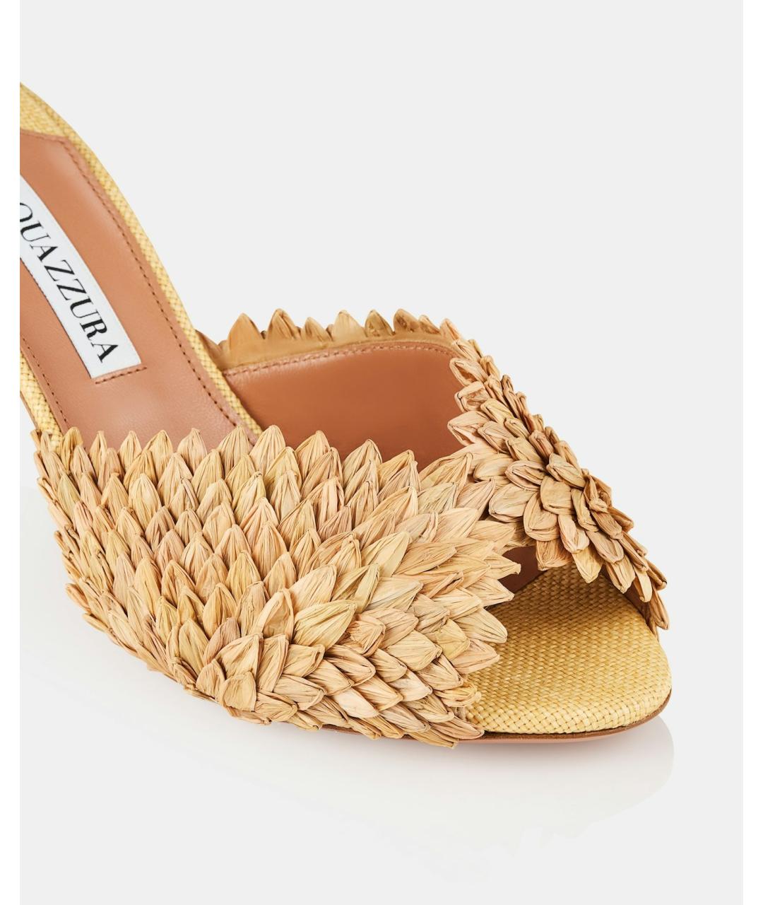 AQUAZZURA Бежевые мюли, фото 5