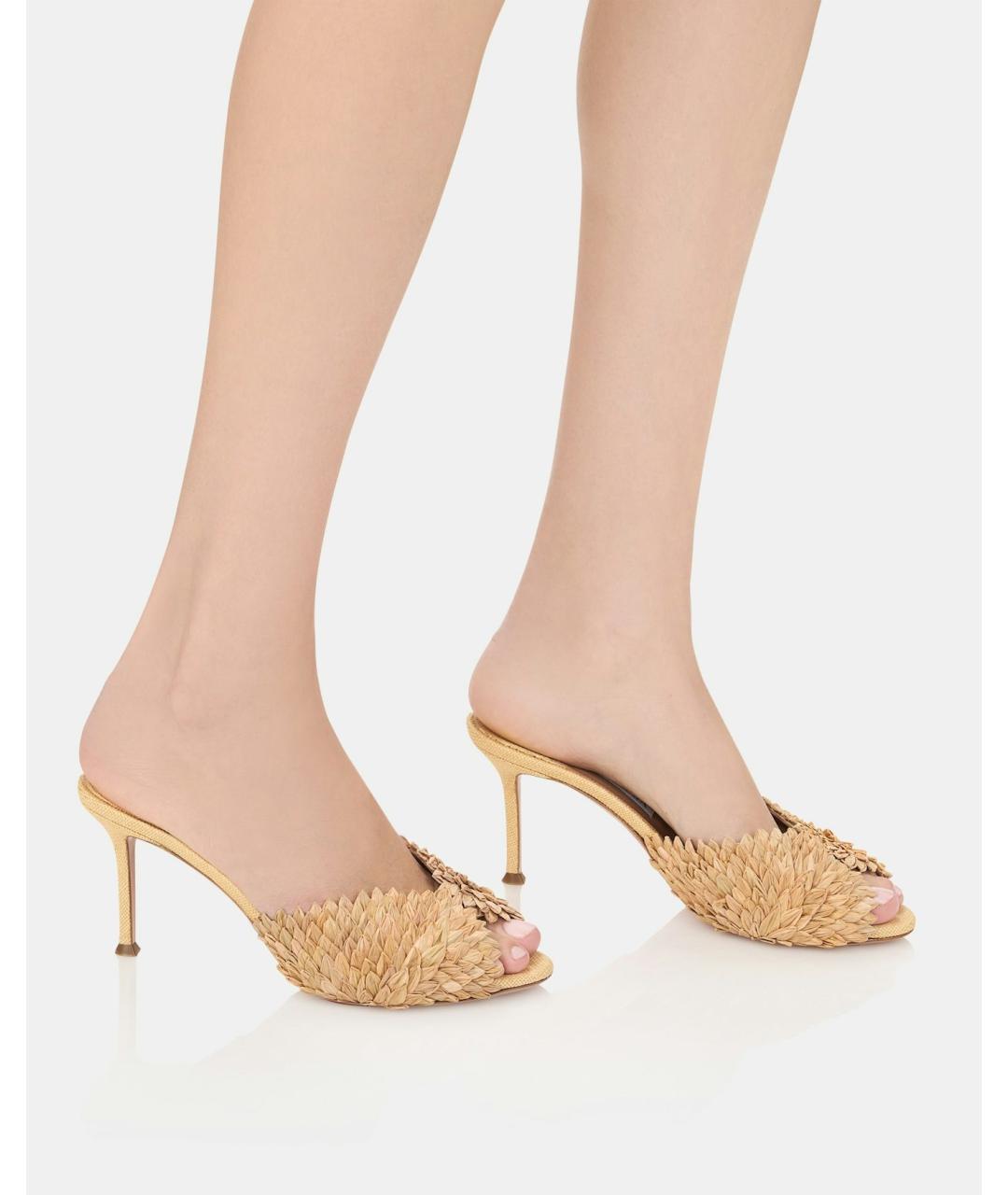 AQUAZZURA Бежевые мюли, фото 4