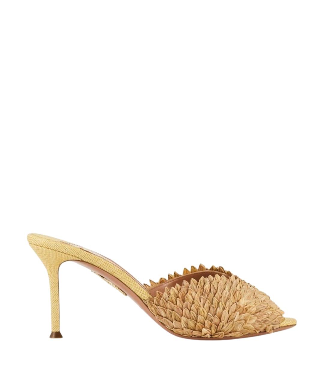 AQUAZZURA Бежевые мюли, фото 1