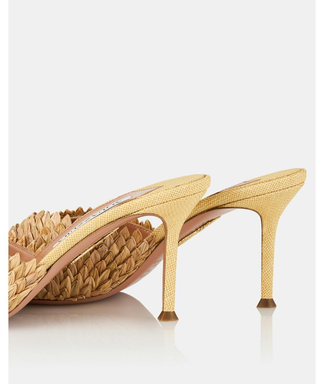 AQUAZZURA Бежевые мюли, фото 3