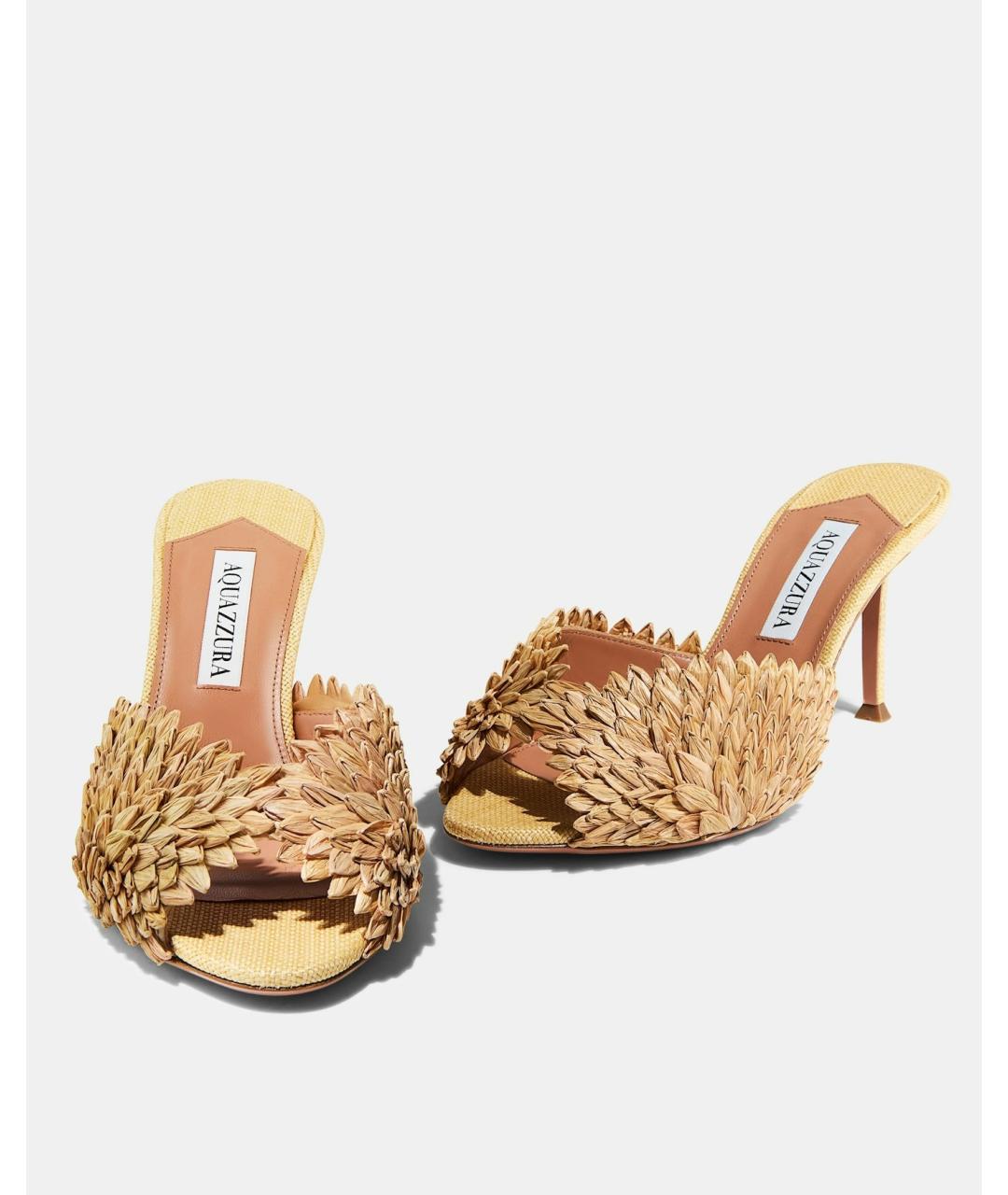 AQUAZZURA Бежевые мюли, фото 2