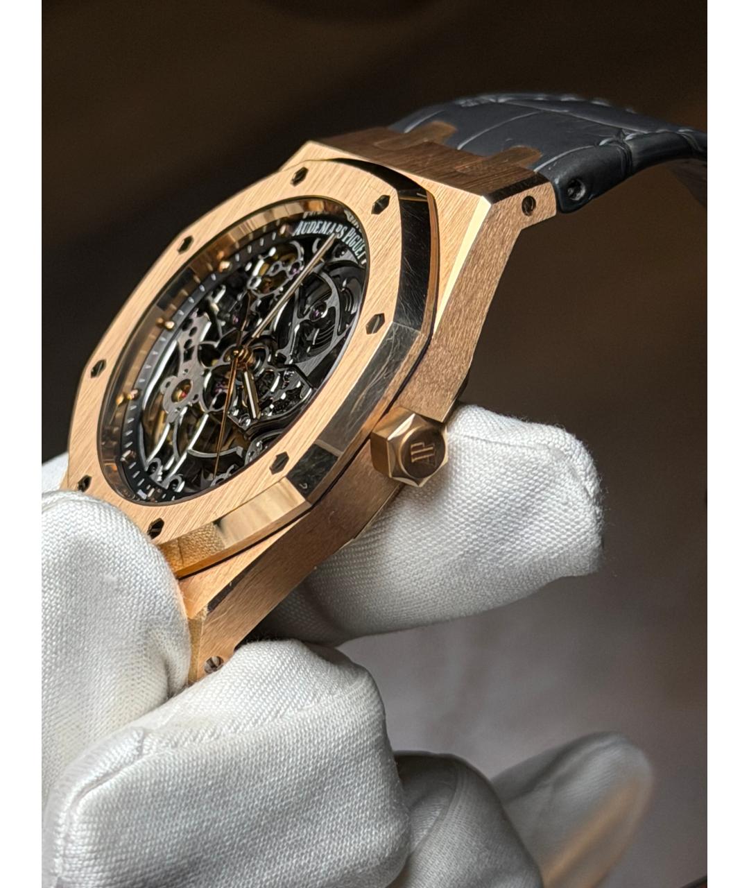 Audemars Piguet Черные часы из розового золота, фото 4