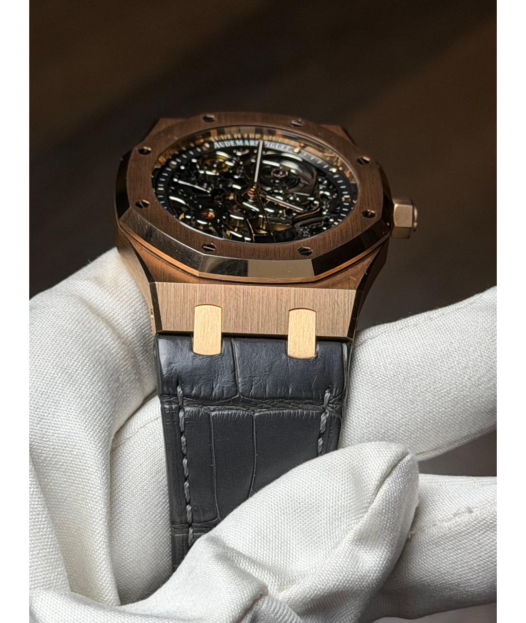 Audemars Piguet Черные часы из розового золота, фото 6