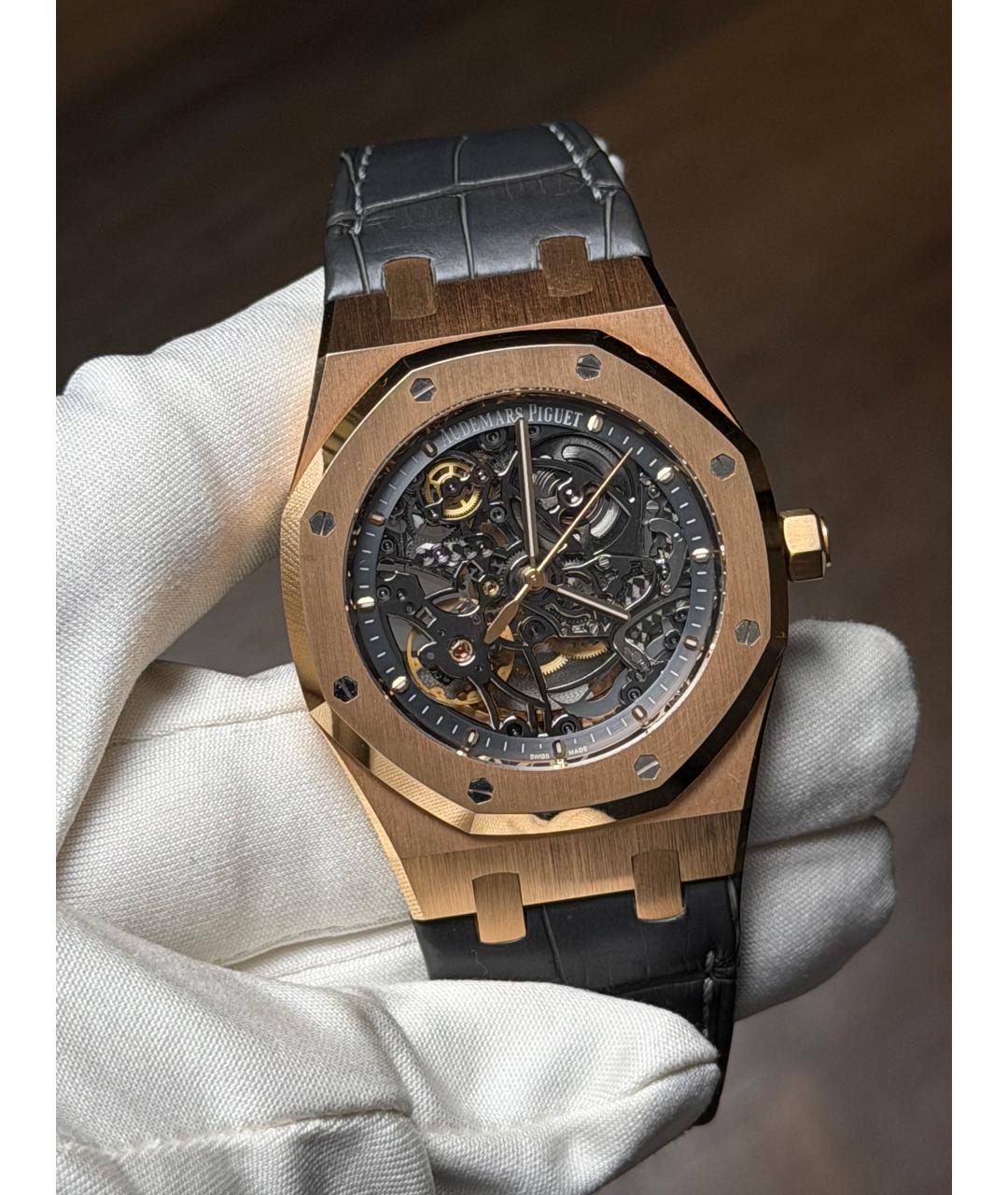 Audemars Piguet Черные часы из розового золота, фото 2