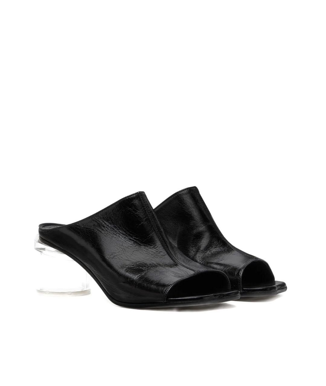 MM6 MAISON MARGIELA Черные кожаные сабо, фото 3