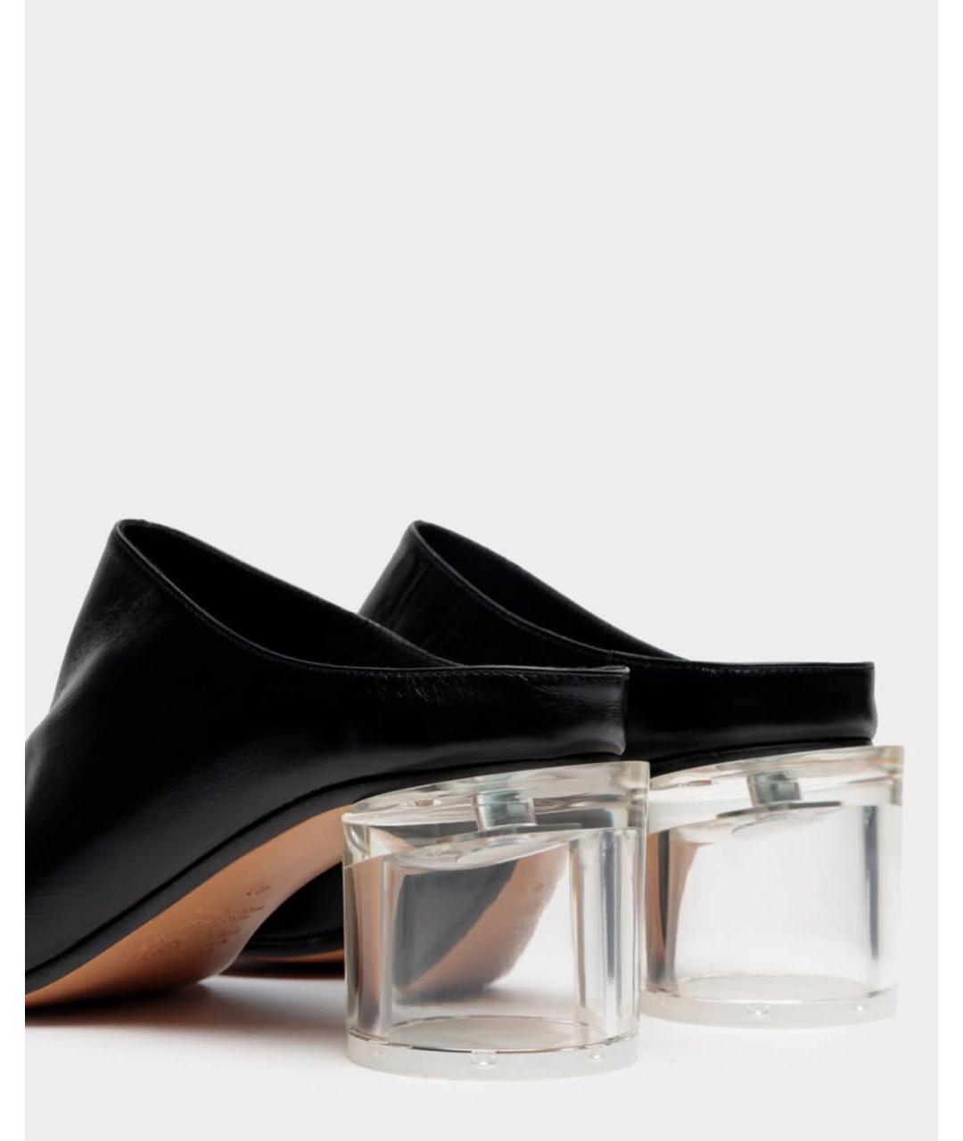 MM6 MAISON MARGIELA Черные кожаные сабо, фото 4