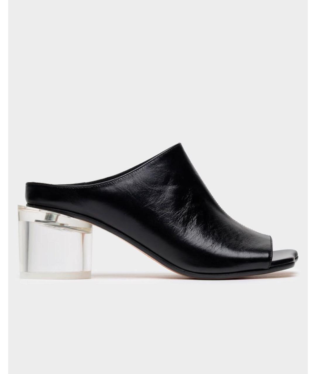 MM6 MAISON MARGIELA Черные кожаные сабо, фото 9