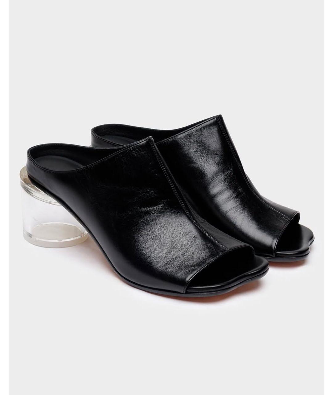 MM6 MAISON MARGIELA Черные кожаные сабо, фото 7