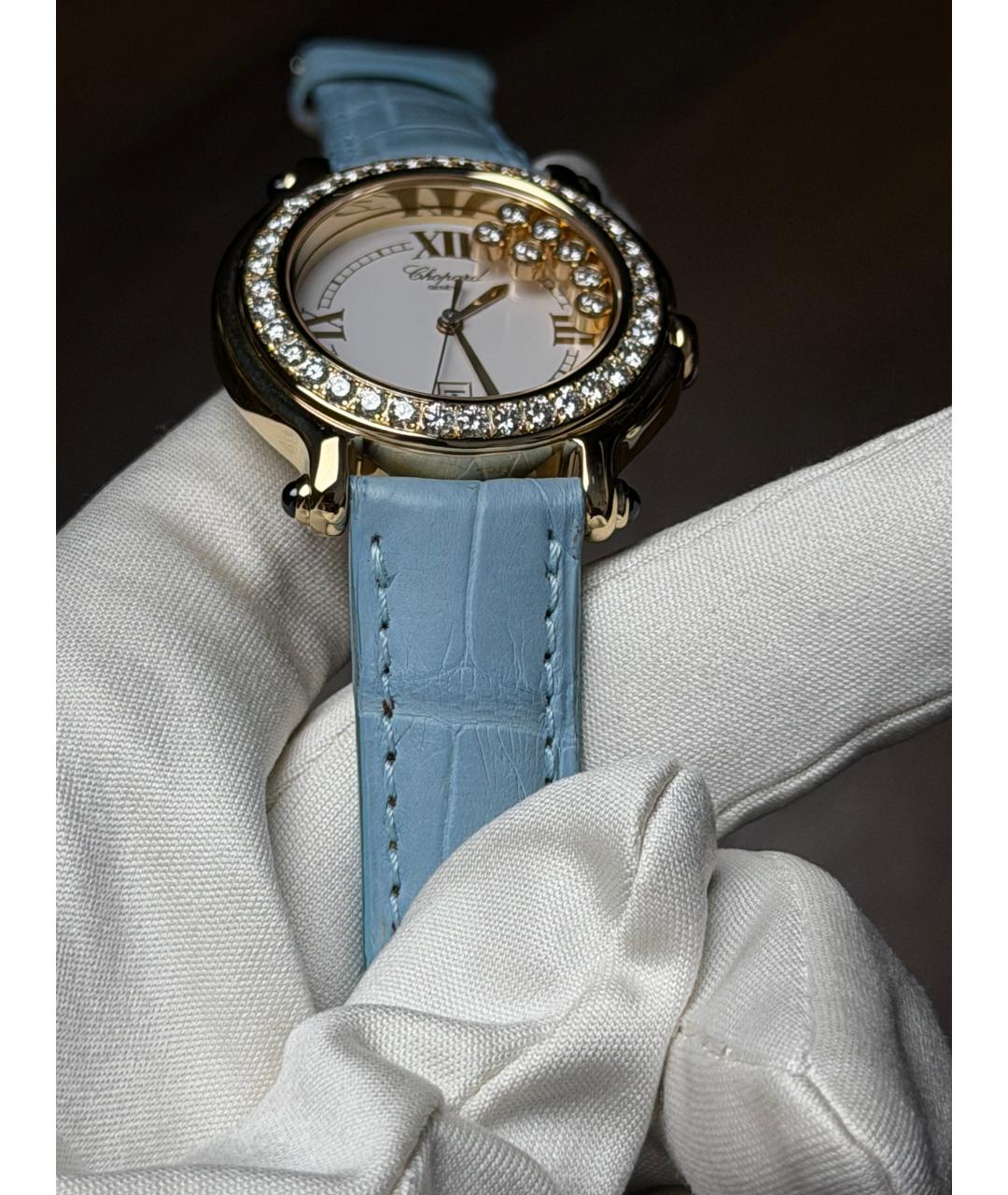 CHOPARD Белые часы из желтого золота, фото 5