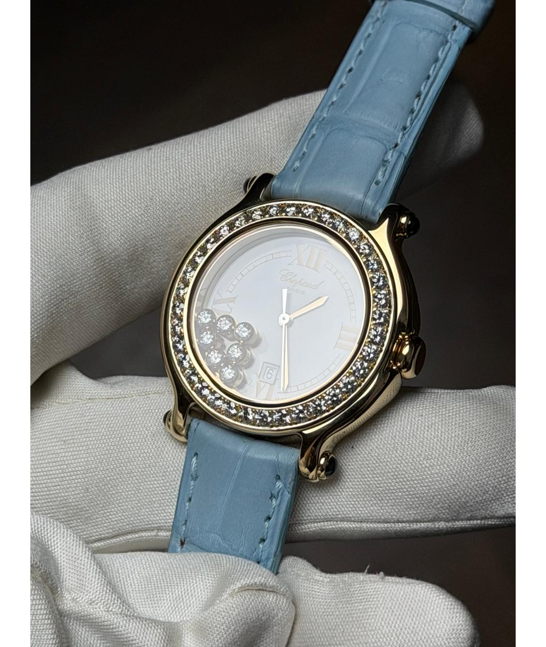 CHOPARD Белые часы из желтого золота, фото 2