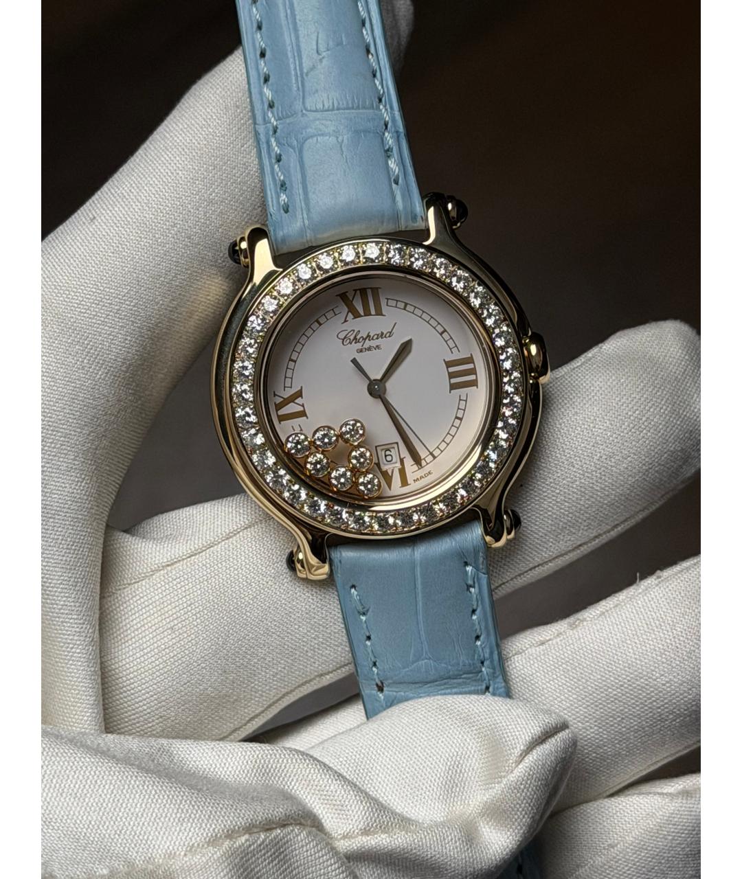 CHOPARD Белые часы из желтого золота, фото 10