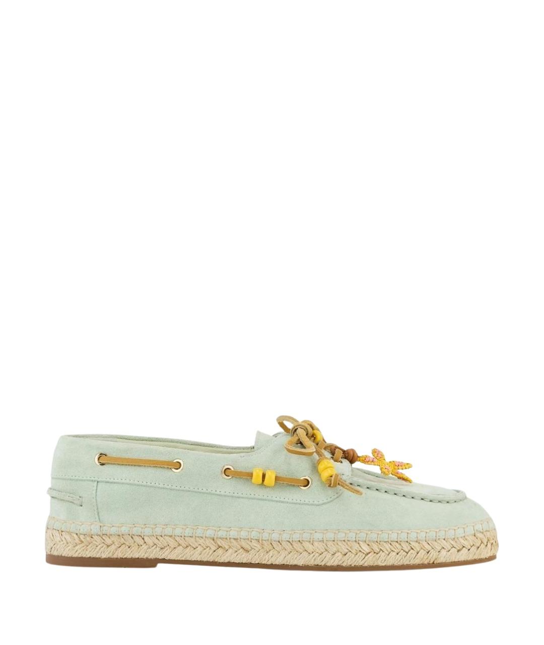 AQUAZZURA Салатовые замшевые эспадрильи, фото 1