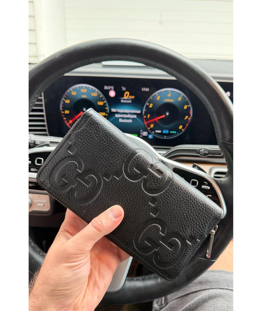 GUCCI Черный кожаный кошелек, фото 2