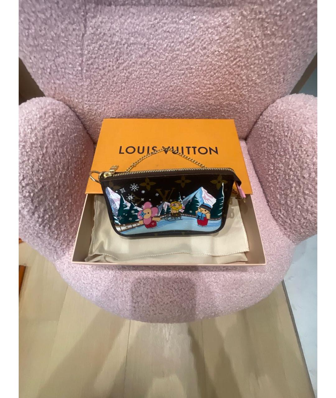 LOUIS VUITTON Коричневая сумка с короткими ручками из искусственной кожи, фото 5