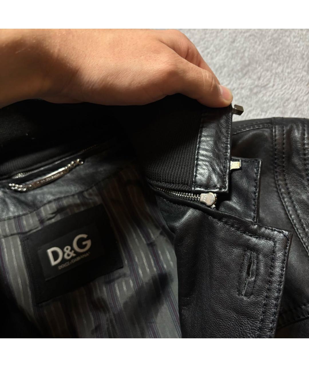 DOLCE&GABBANA Черная кожаная куртка, фото 6