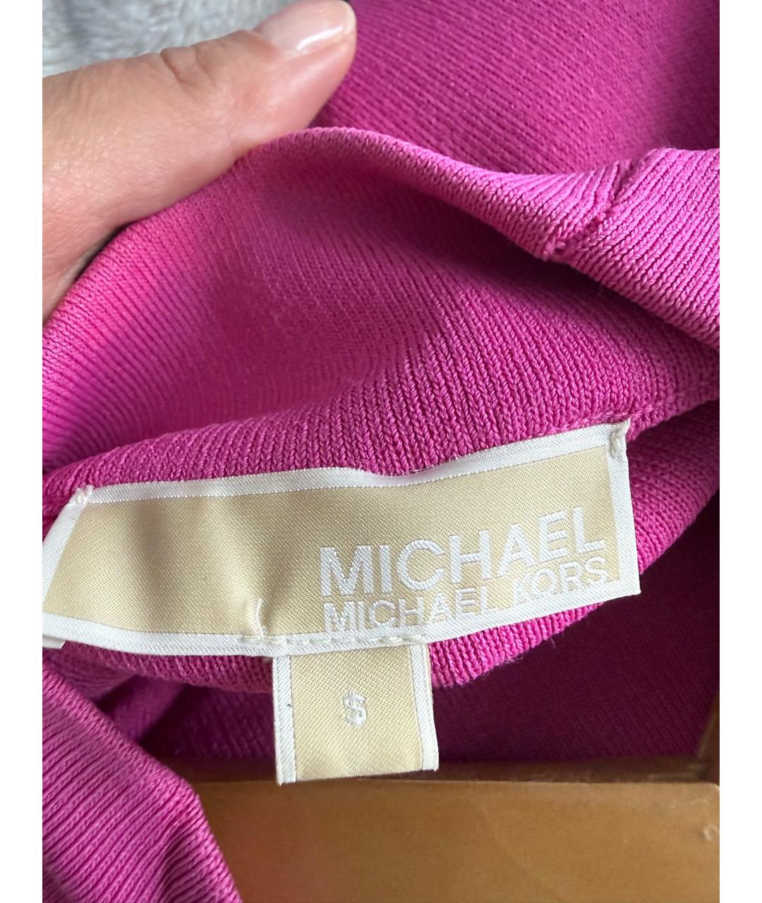 MICHAEL MICHAEL KORS Фуксия вискозное повседневное платье, фото 3