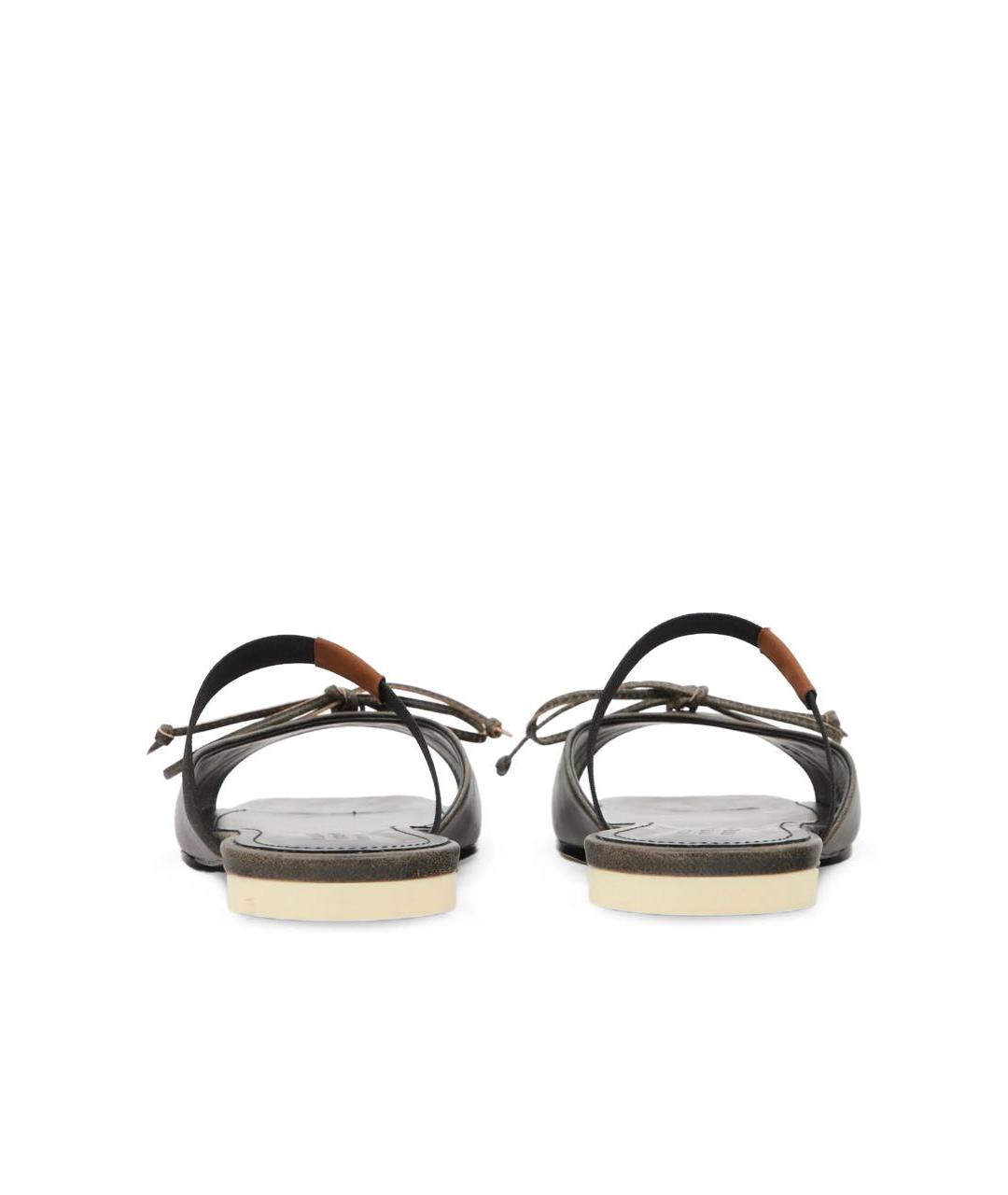 MM6 MAISON MARGIELA Черные кожаные сабо, фото 4