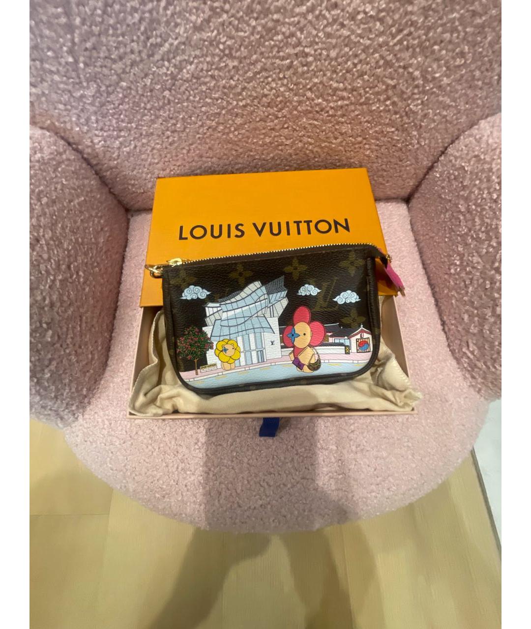 LOUIS VUITTON Коричневая сумка с короткими ручками из искусственной кожи, фото 5
