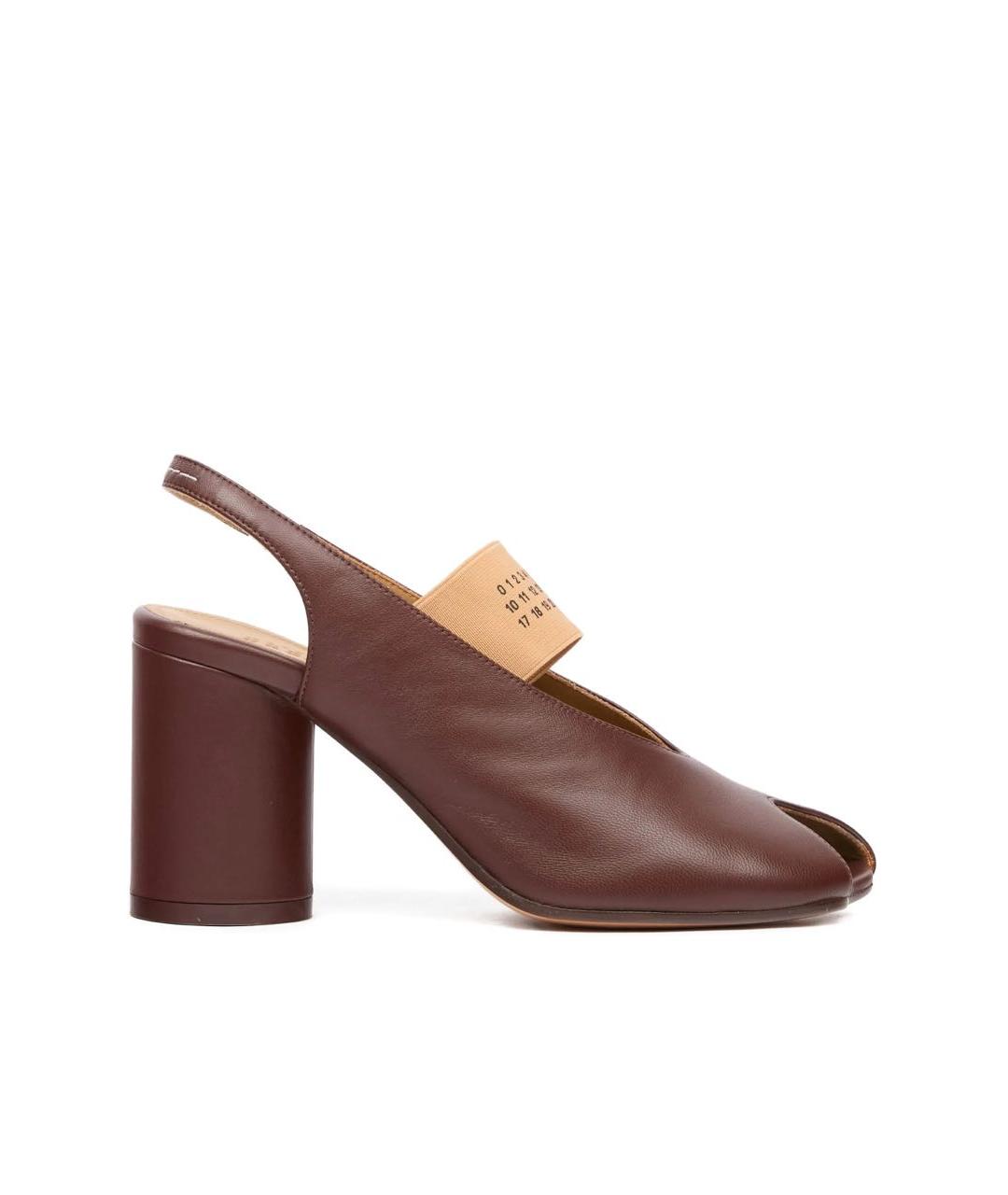 MM6 MAISON MARGIELA Коричневые кожаные босоножки, фото 9