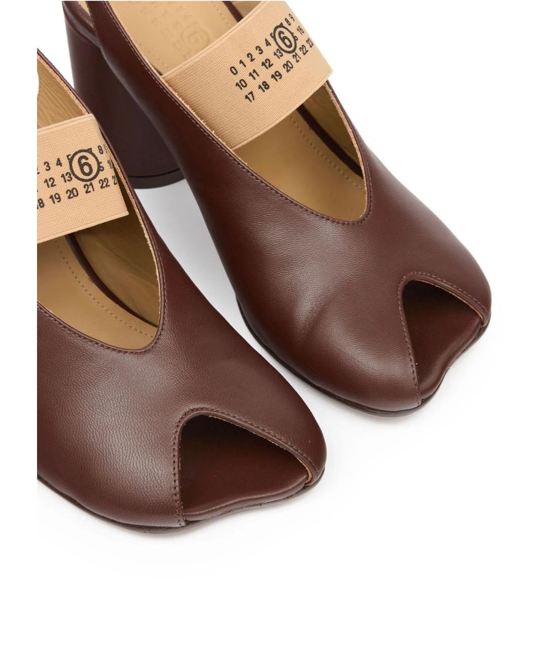 MM6 MAISON MARGIELA Коричневые кожаные босоножки, фото 7