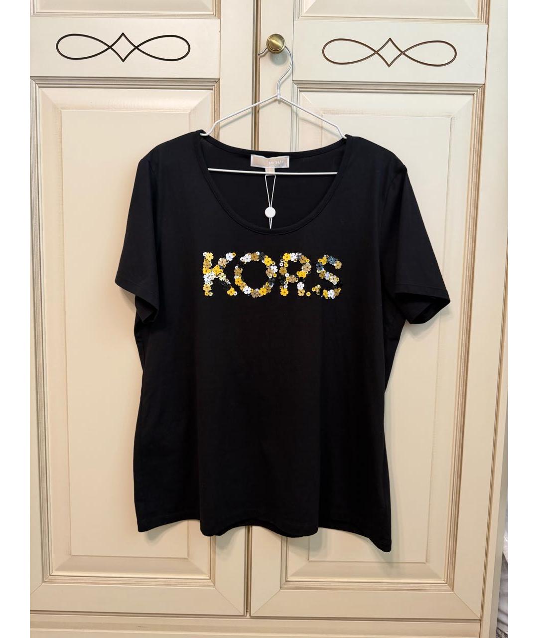 MICHAEL KORS Черная хлопковая футболка, фото 4