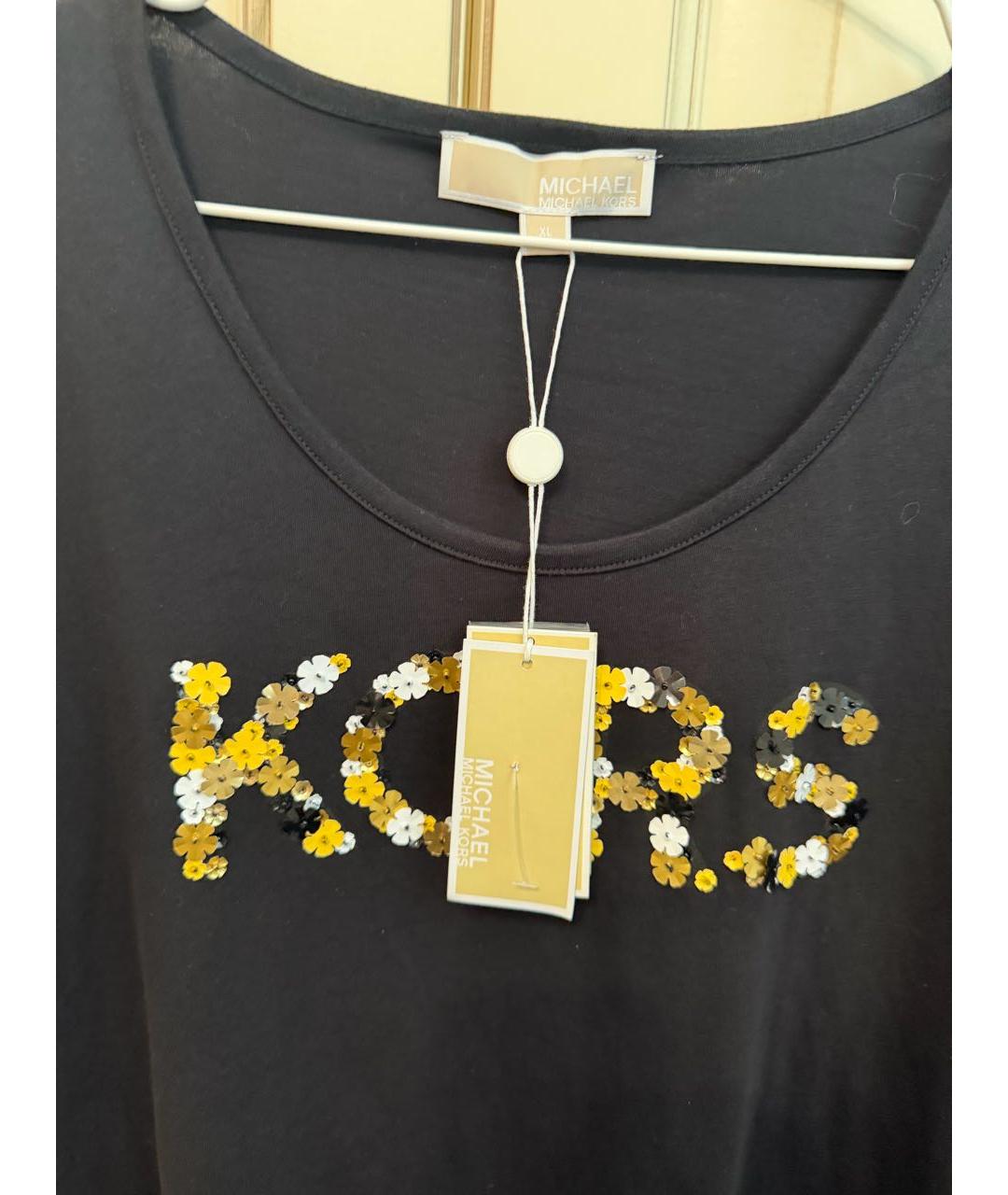 MICHAEL KORS Черная хлопковая футболка, фото 3