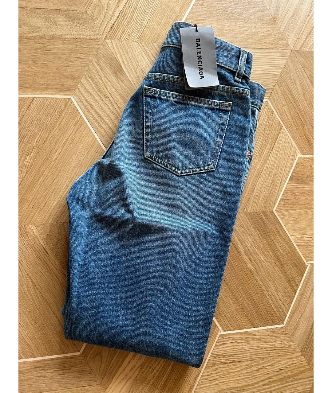 BALENCIAGA Синие хлопковые джинсы слим, фото 4