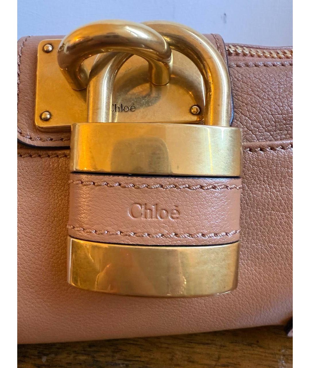 CHLOE Коричневая кожаная сумка с короткими ручками, фото 5