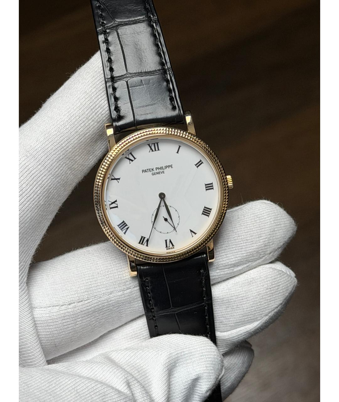 PATEK PHILIPPE Белые часы из желтого золота, фото 2