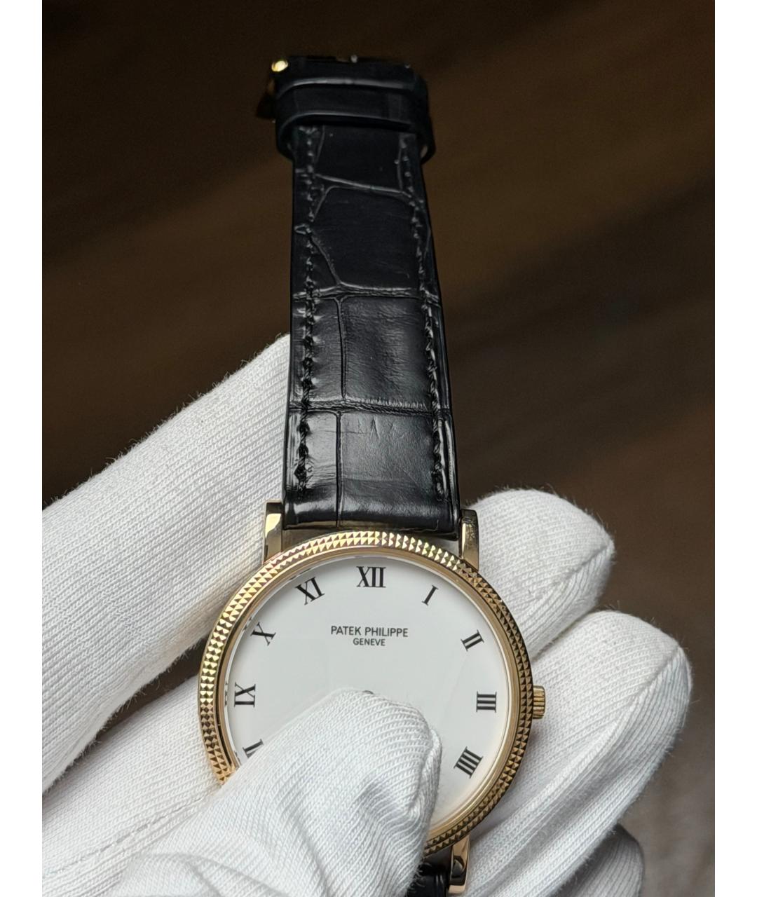 PATEK PHILIPPE Белые часы из желтого золота, фото 6