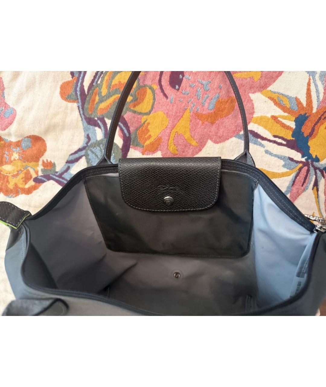 LONGCHAMP Антрацитовая тканевая сумка тоут, фото 4