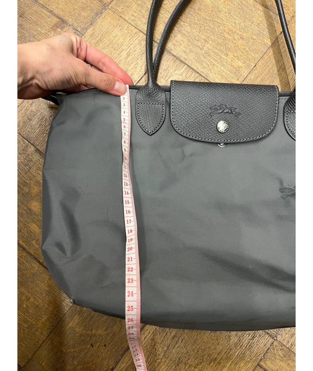 LONGCHAMP Антрацитовая тканевая сумка тоут, фото 7