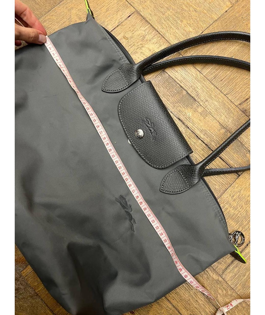 LONGCHAMP Антрацитовая тканевая сумка тоут, фото 6