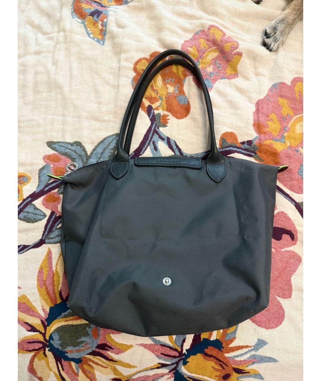 LONGCHAMP Антрацитовая тканевая сумка тоут, фото 3