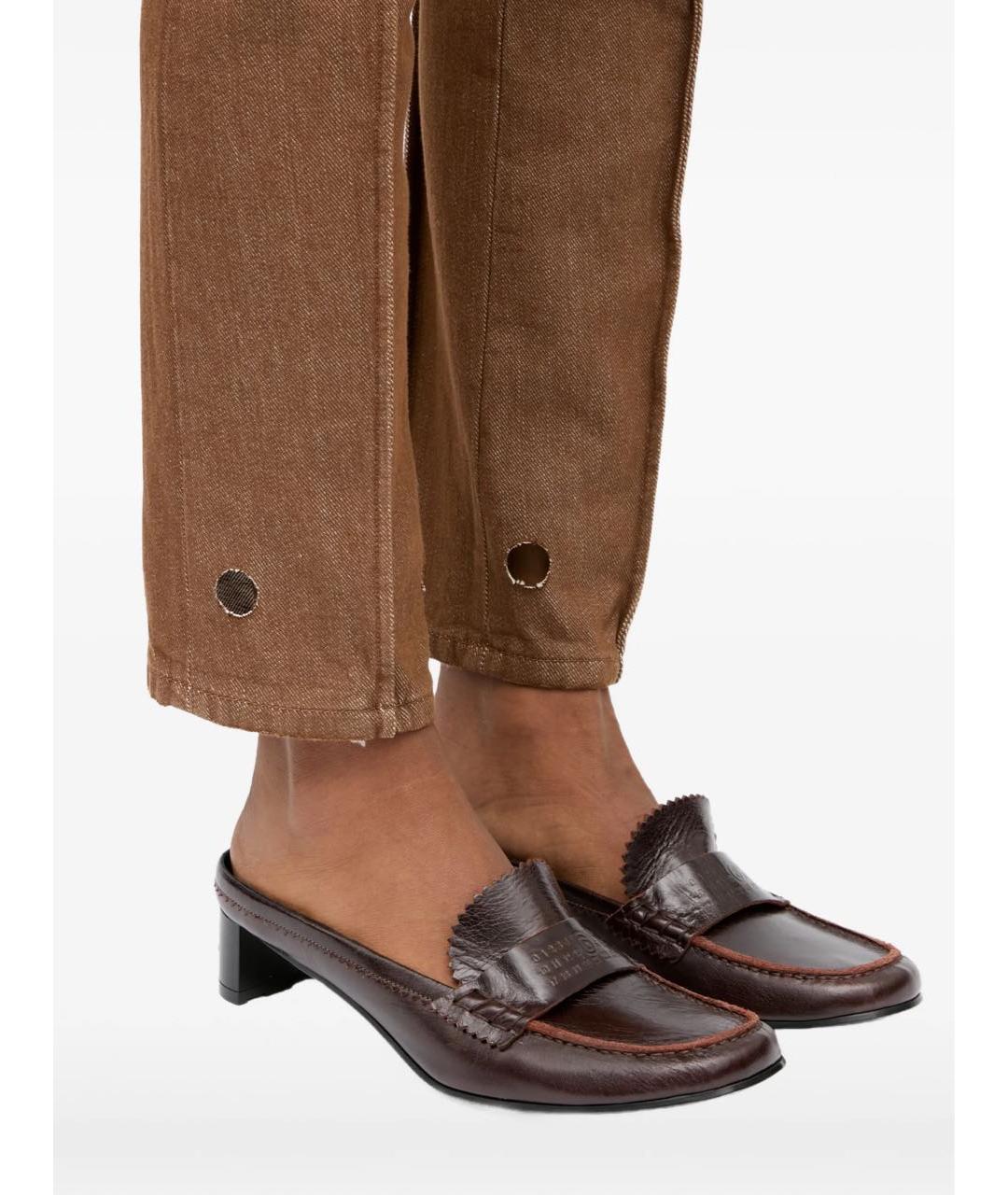 MM6 MAISON MARGIELA Коричневые кожаные мюли, фото 6