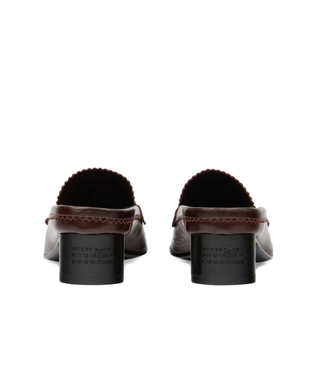 MM6 MAISON MARGIELA Коричневые кожаные мюли, фото 2