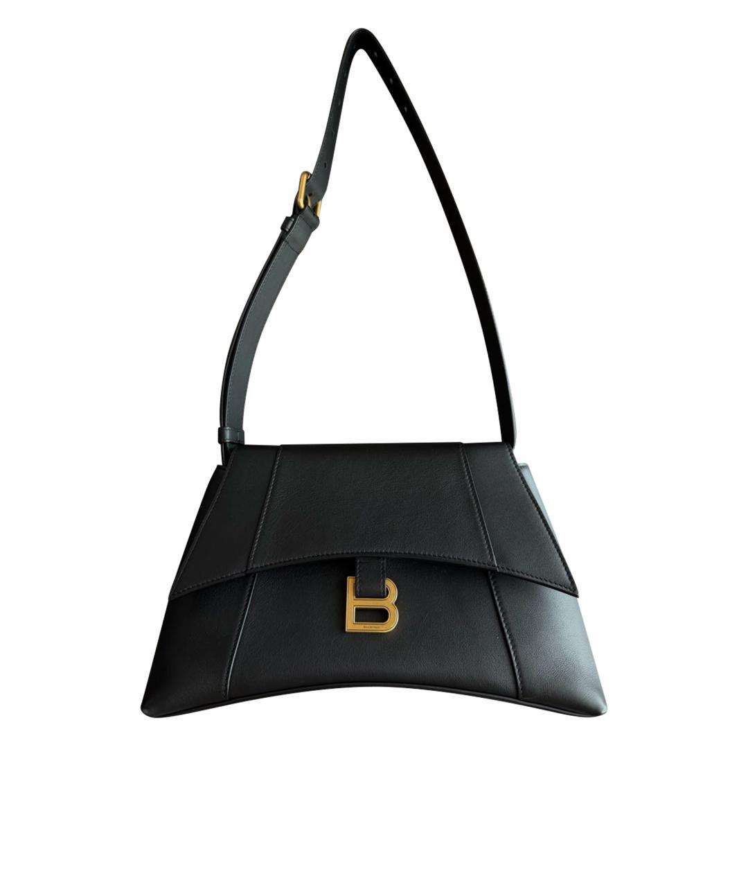 BALENCIAGA Черная кожаная сумка с короткими ручками, фото 1