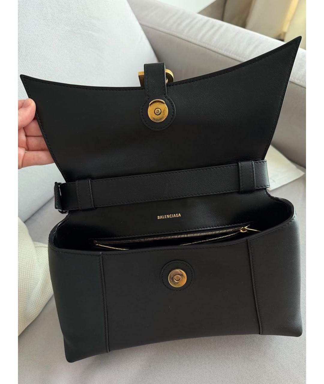 BALENCIAGA Черная кожаная сумка с короткими ручками, фото 5