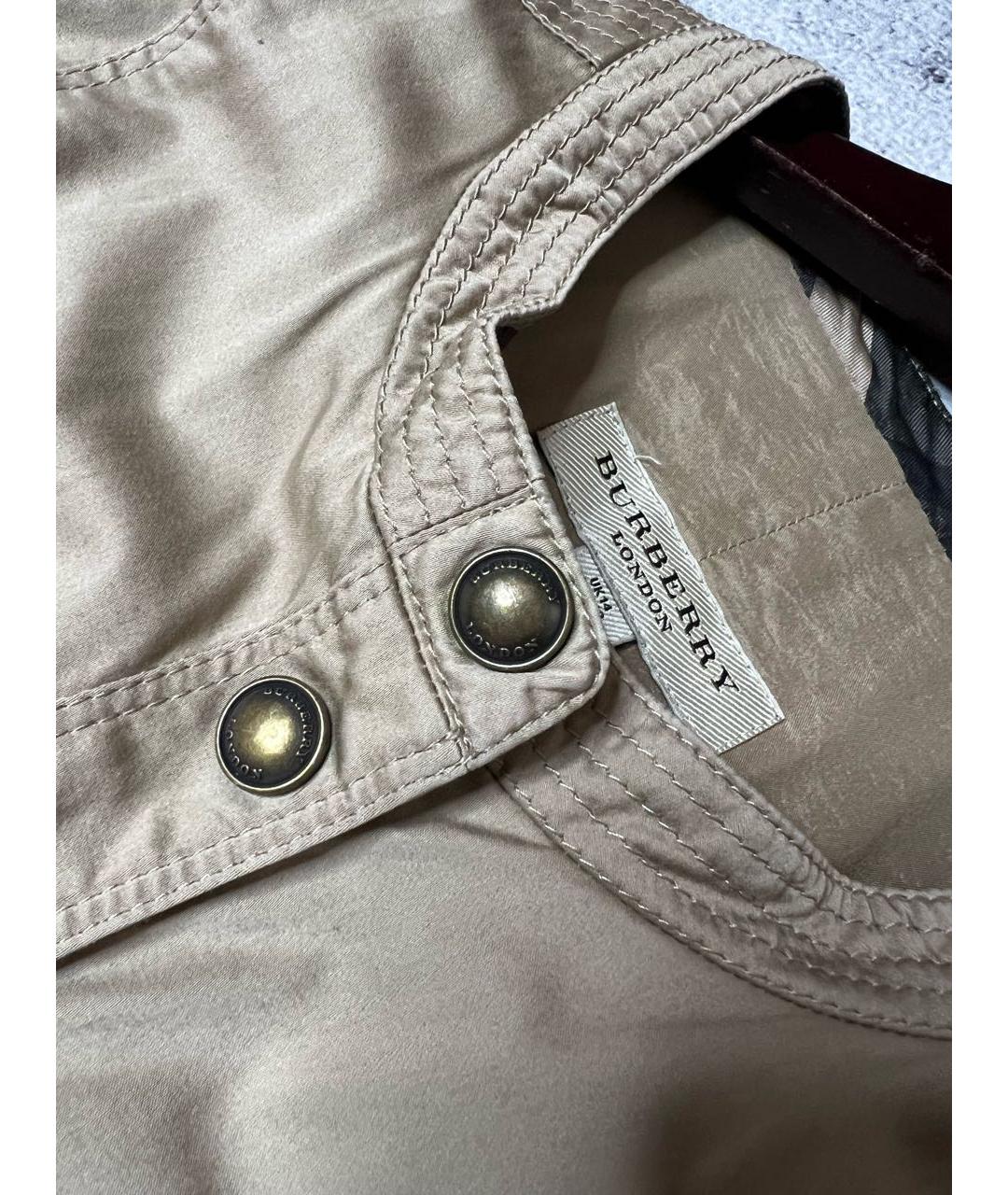 BURBERRY Бежевое хлопко-эластановое платье, фото 7