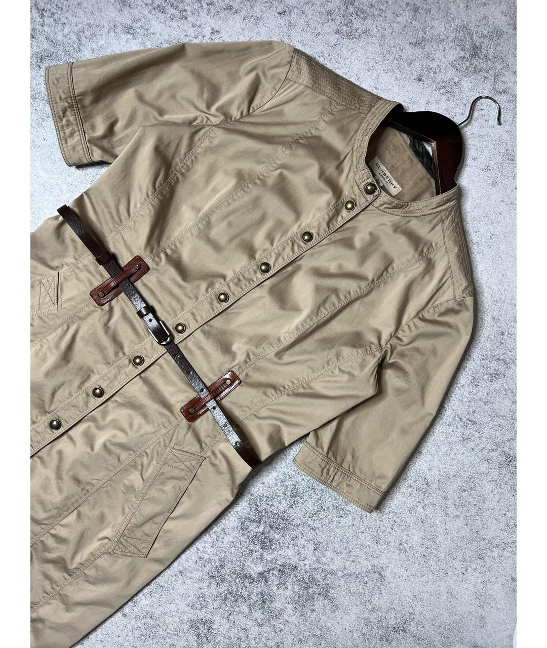 BURBERRY Бежевое хлопко-эластановое платье, фото 2