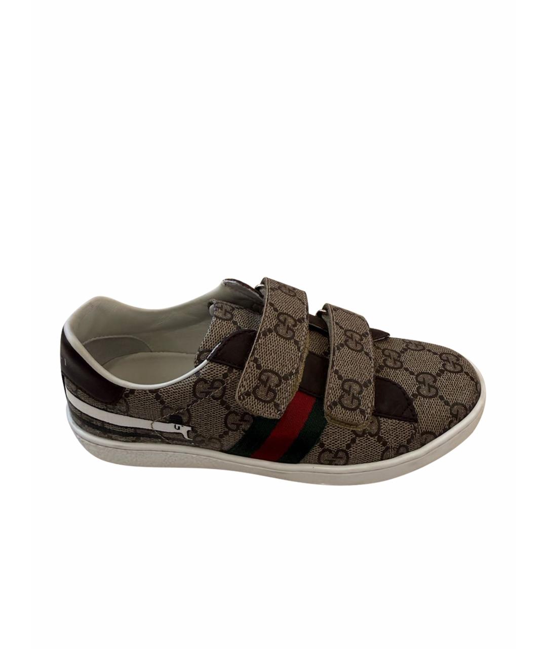 GUCCI Коричневые кожаные лоферы и мокасины, фото 1