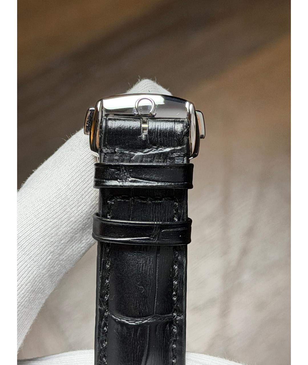 OMEGA Черные часы, фото 9