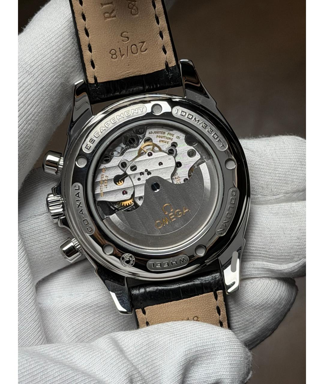 OMEGA Черные часы, фото 8