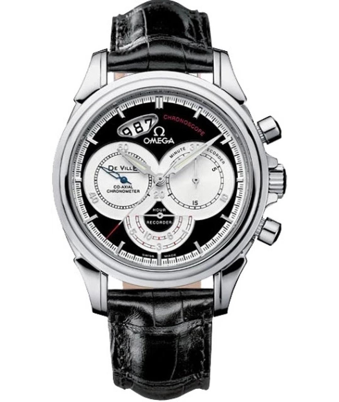 OMEGA Черные часы, фото 1