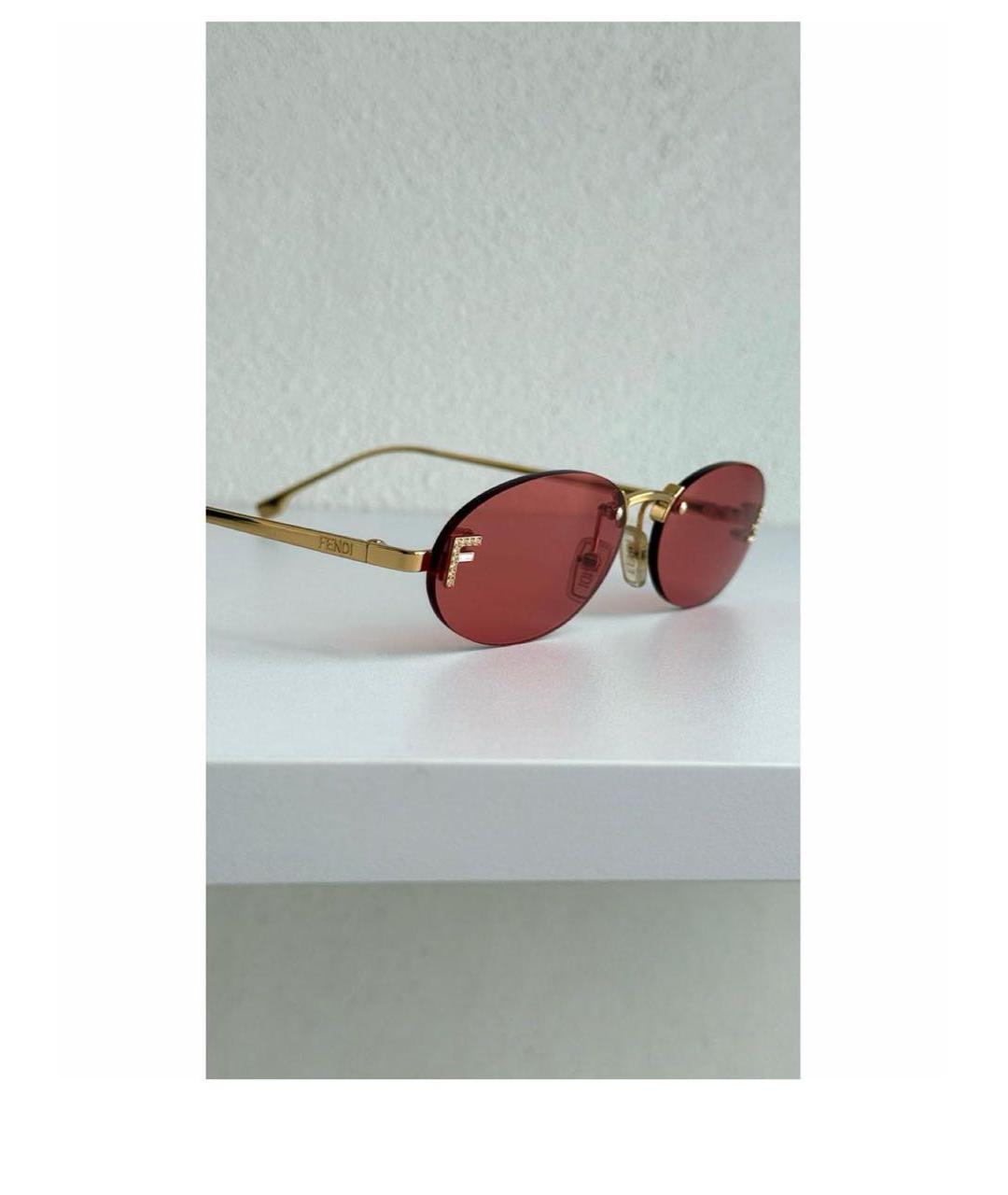 FENDI Красные солнцезащитные очки, фото 2