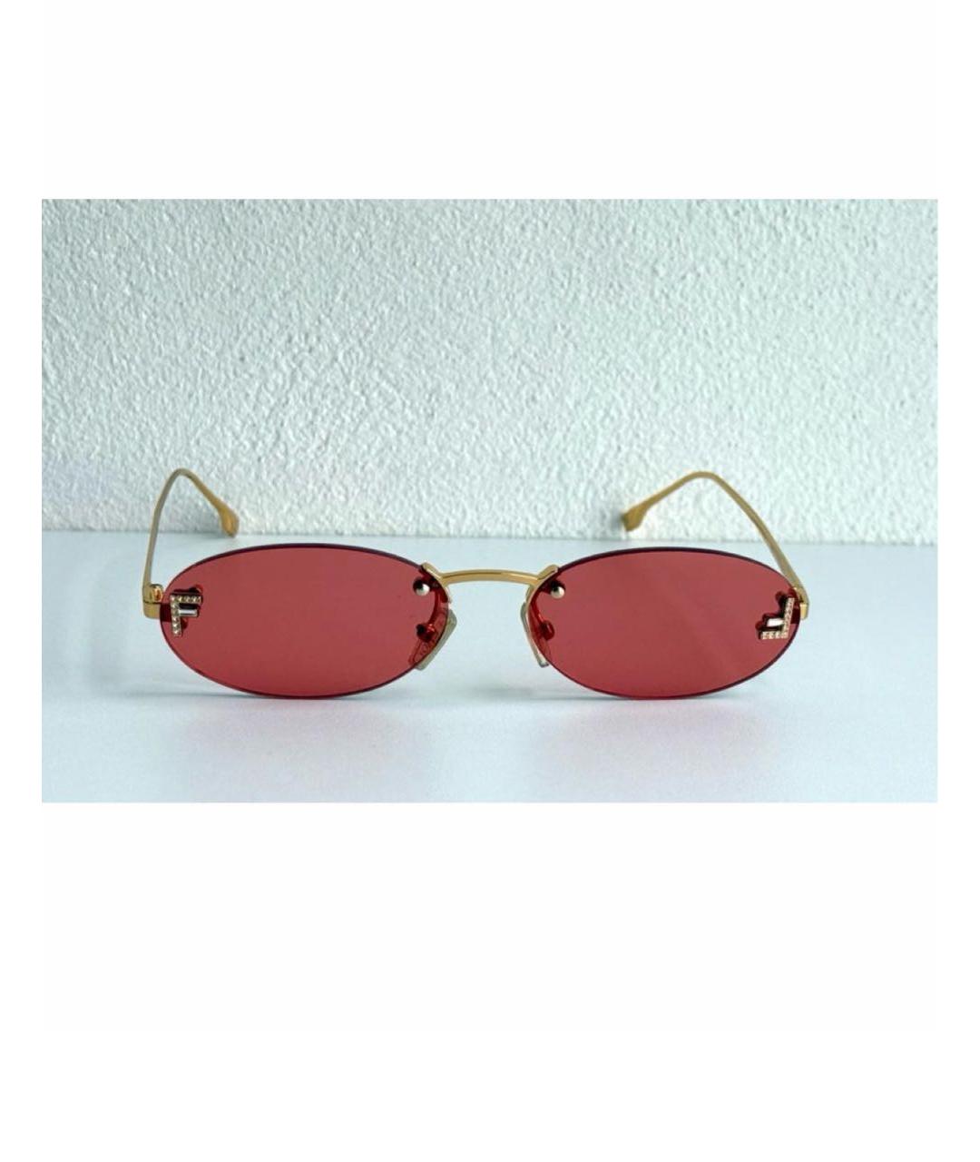 FENDI Красные солнцезащитные очки, фото 7
